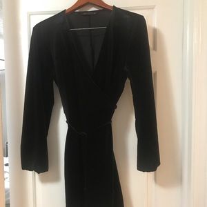 Black velvet mini dress